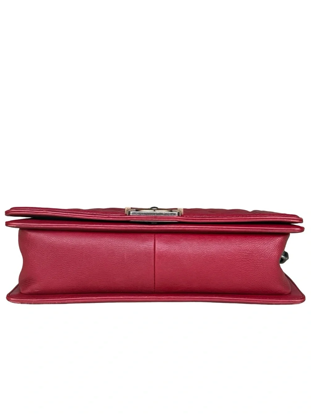 ❣️Chanel Boy Bag Medium Red Quilted Calfskin Ruthenium Hardware Authentic 2016